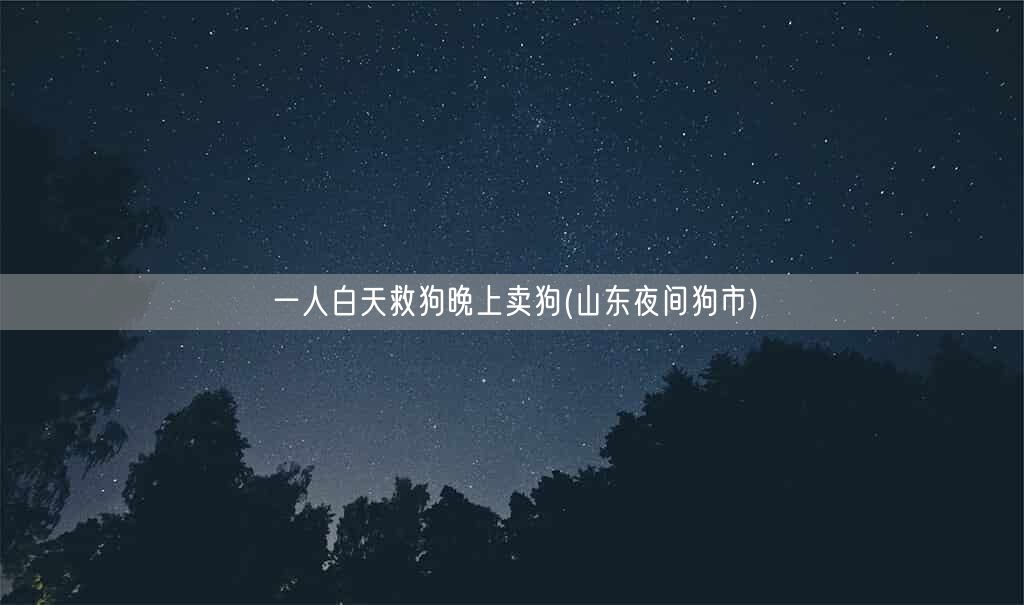 一人白天救狗晚上卖狗(山东夜间狗市)(图1)