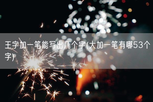 王字加一笔能写出几个字(大加一笔有哪53个字)(图1)
