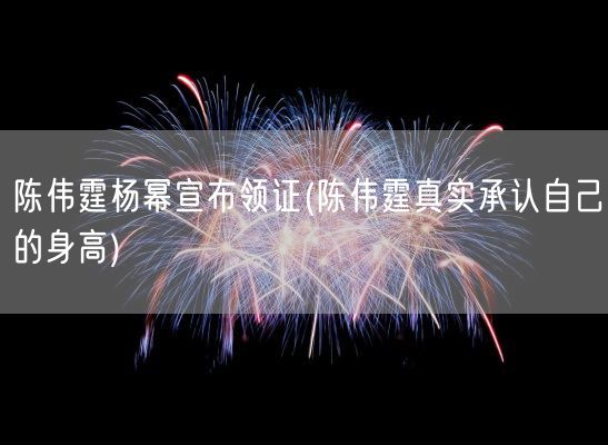 陈伟霆杨幂宣布领证(陈伟霆真实承认自己的身高)(图1)