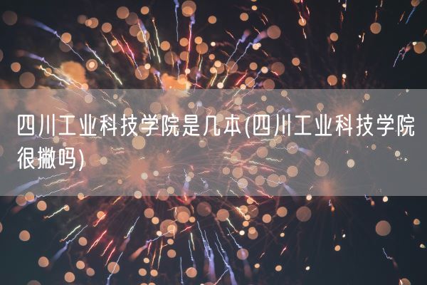 四川工业科技学院是几本(四川工业科技学院很撇吗)(图1)