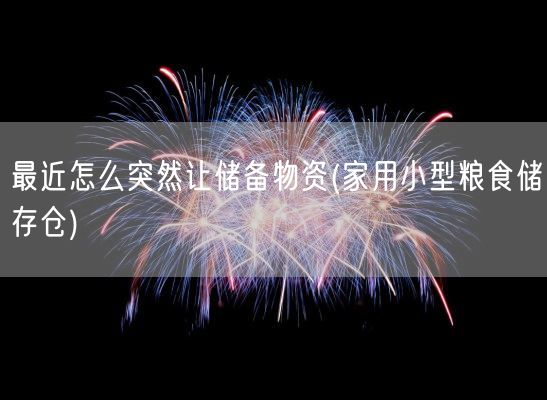 最近怎么突然让储备物资(家用小型粮食储存仓)(图1)