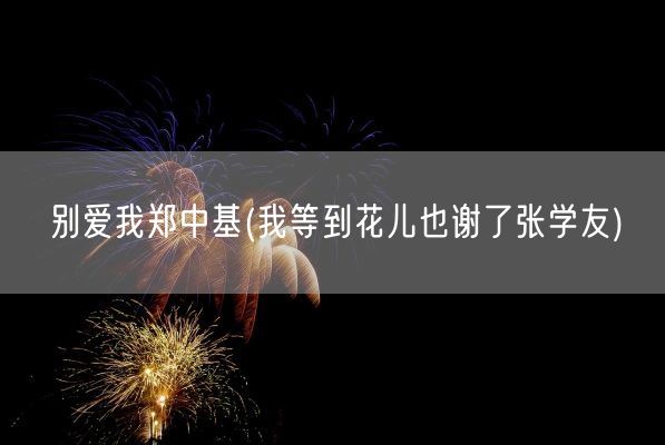 别爱我郑中基(我等到花儿也谢了张学友)(图1)