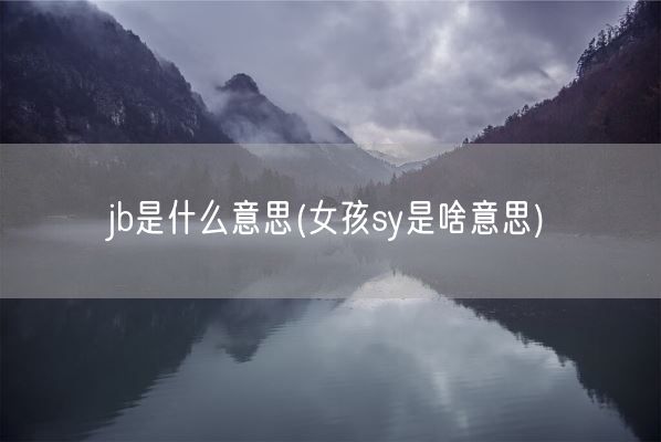 jb是什么意思(女孩sy是啥意思)(图1)