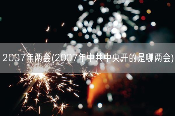 2007年两会(2007年中共中央开的是哪两会)(图1)