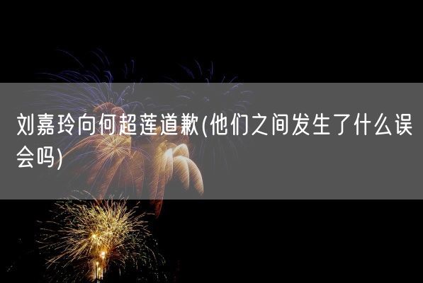 刘嘉玲向何超莲道歉(他们之间发生了什么误会吗)(图1) 刘嘉玲向何超莲道歉(他们之间发生了什么误会吗)(图1)