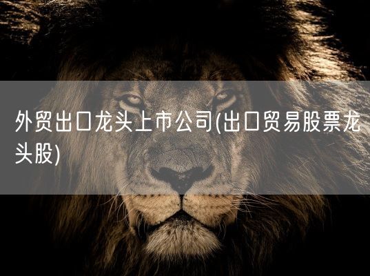 外贸出口龙头上市公司(出口贸易股票龙头股)(图1)