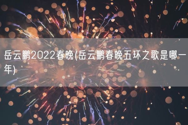 岳云鹏2022春晚(岳云鹏春晚五环之歌是哪一年)(图1)