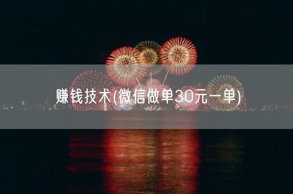 赚钱技术(微信做单30元一单)(图1)