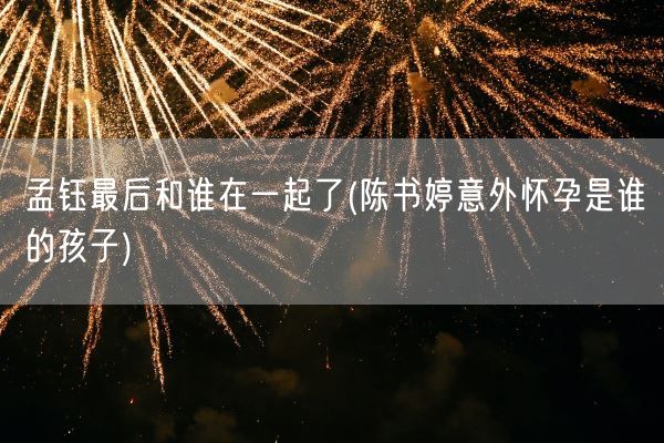 孟钰最后和谁在一起了(陈书婷意外怀孕是谁的孩子)(图1)