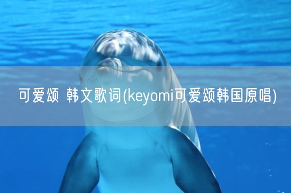 可爱颂 韩文歌词(keyomi可爱颂韩国原唱)(图1)