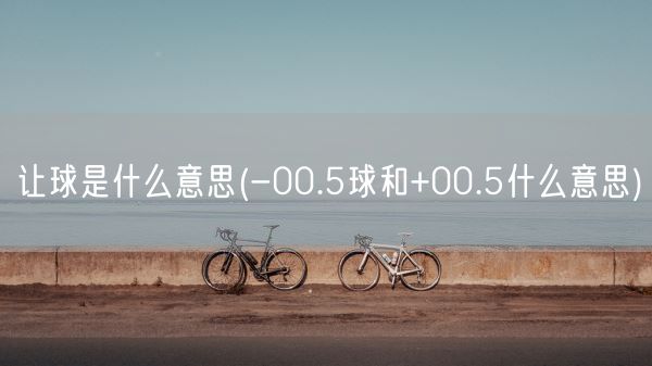 让球是什么意思(-00.5球和+00.5什么意思)(图1)