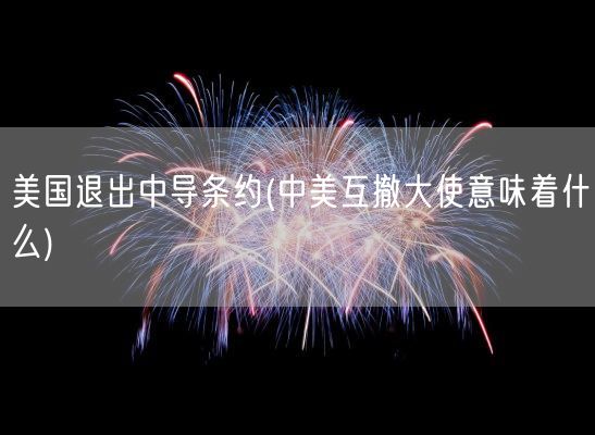 美国退出中导条约(中美互撤大使意味着什么)(图1)