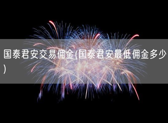 国泰君安交易佣金(国泰君安最低佣金多少)(图1)