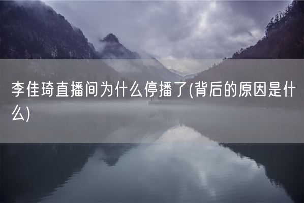 李佳琦直播间为什么停播了(背后的原因是什么)(图1)