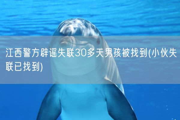 江西警方辟谣失联30多天男孩被找到(小伙失联已找到)(图1)