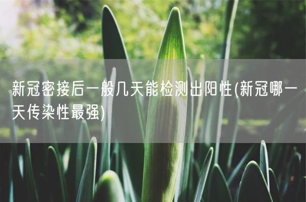 新冠密接后一般几天能检测出阳性(新冠哪一天传染性最强)(图1) 新冠密接后一般几天能检测出阳性(新冠哪一天传染性最强)(图1)