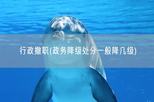 行政撤职(政务降级处分一般降几级)(图1) 行政撤职(政务降级处分一般降几级)(图1)