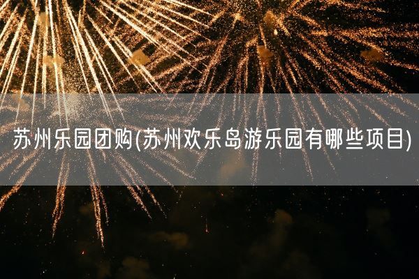 苏州乐园团购(苏州欢乐岛游乐园有哪些项目)(图1)