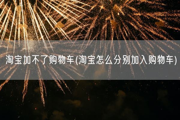 淘宝加不了购物车(淘宝怎么分别加入购物车)(图1) 淘宝加不了购物车(淘宝怎么分别加入购物车)(图1)