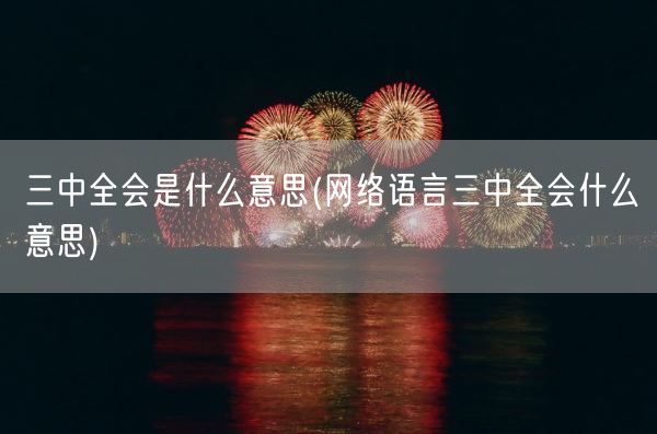 三中全会是什么意思(网络语言三中全会什么意思)(图1)