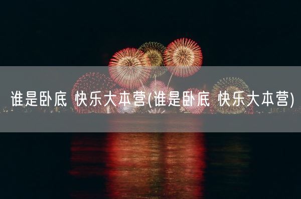 谁是卧底 快乐大本营(谁是卧底 快乐大本营)(图1)