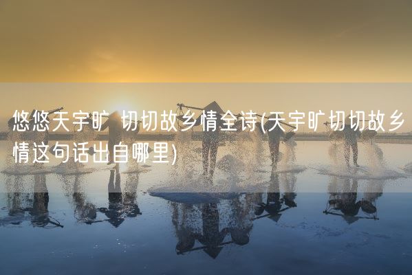 悠悠天宇旷 切切故乡情全诗(天宇旷切切故乡情这句话出自哪里)(图1)