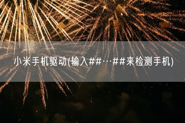 小米手机驱动(输入##…##来检测手机)(图1)
