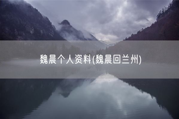 魏晨个人资料(魏晨回兰州)(图1)