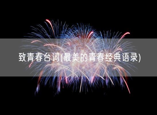 致青春台词(最美的青春经典语录)(图1)