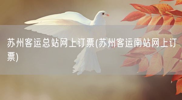 苏州客运总站网上订票(苏州客运南站网上订票)(图1)