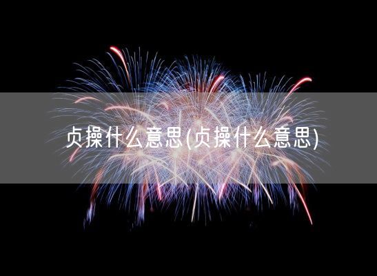 贞操什么意思(贞操什么意思)(图1)