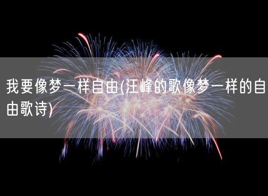 我要像梦一样自由(汪峰的歌像梦一样的自由歌诗)(图1) 我要像梦一样自由(汪峰的歌像梦一样的自由歌诗)(图1)