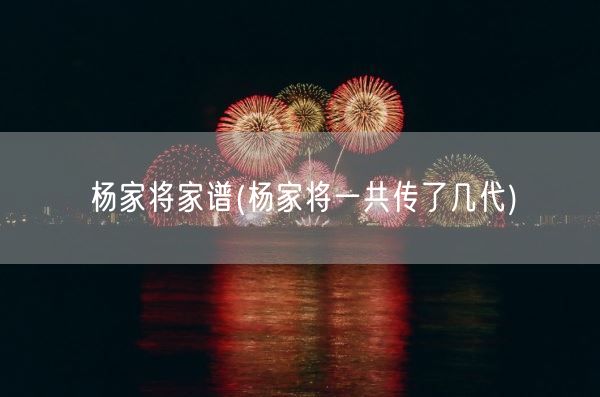 杨家将家谱(杨家将一共传了几代)(图1)