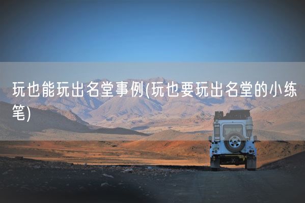 玩也能玩出名堂事例(玩也要玩出名堂的小练笔)(图1)