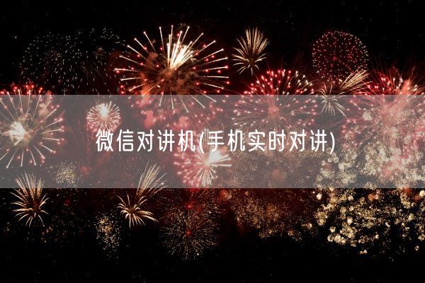 微信对讲机(手机实时对讲)(图1)