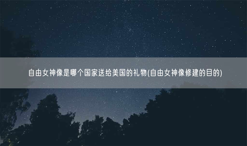 自由女神像是哪个国家送给美国的礼物(自由女神像修建的目的)(图1)