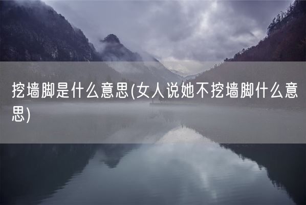 挖墙脚是什么意思(女人说她不挖墙脚什么意思)(图1)