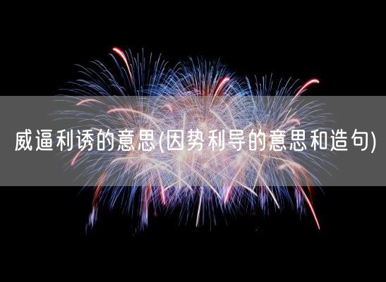 威逼利诱的意思(因势利导的意思和造句)(图1)