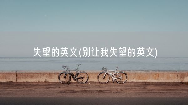 失望的英文(别让我失望的英文)(图1)