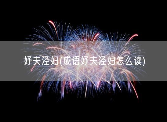 妤夫泾妇(成语妤夫泾妇怎么读)(图1)