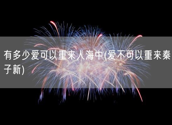 有多少爱可以重来人海中(爱不可以重来秦子新)(图1)