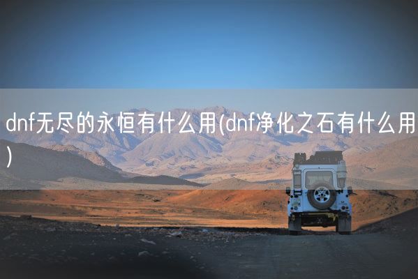 dnf无尽的永恒有什么用(dnf净化之石有什么用)(图1)