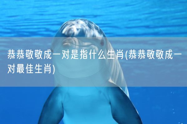 恭恭敬敬成一对是指什么生肖(恭恭敬敬成一对最佳生肖)(图1)