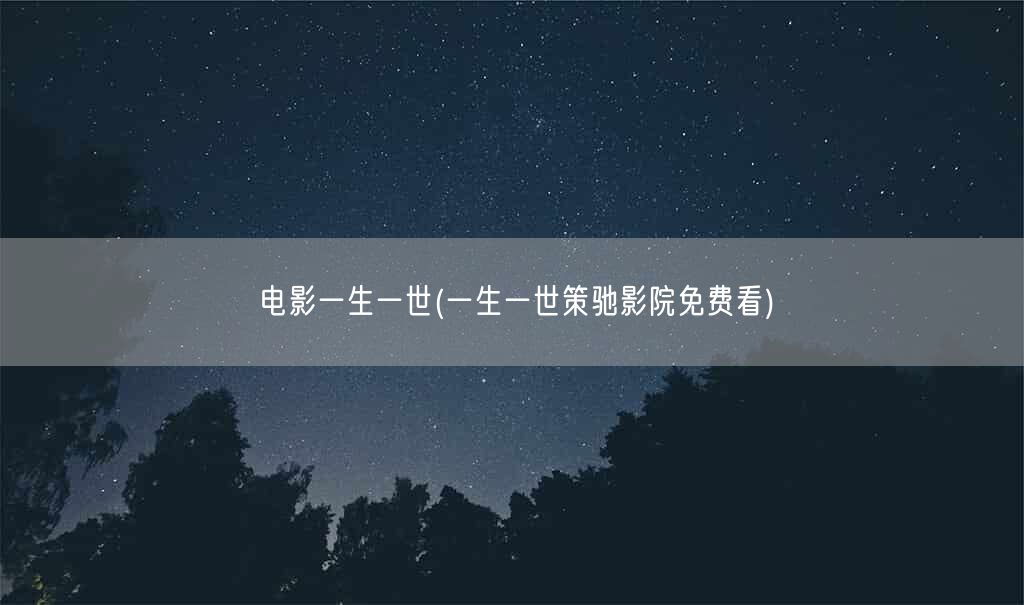 电影一生一世(一生一世策驰影院免费看)(图1)