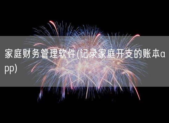 家庭财务管理软件(记录家庭开支的账本app)(图1)