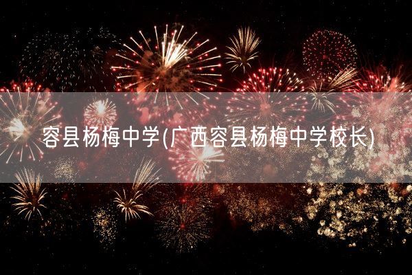容县杨梅中学(广西容县杨梅中学校长)(图1)