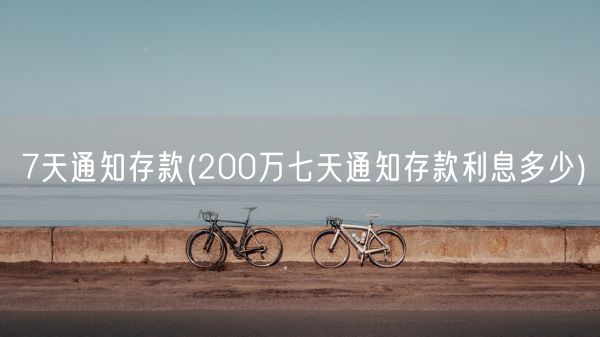 7天通知存款(200万七天通知存款利息多少)(图1)