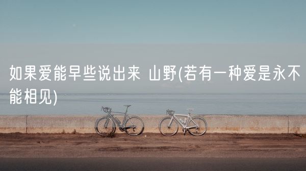 如果爱能早些说出来 山野(若有一种爱是永不能相见)(图1)