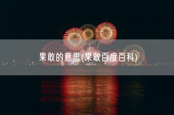 果敢的意思(果敢百度百科)(图1) 果敢的意思(果敢百度百科)(图1)