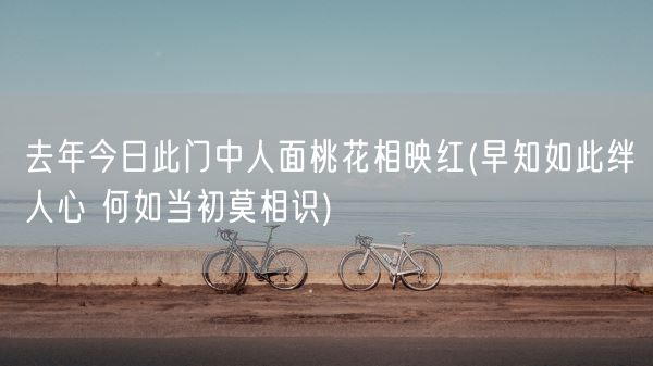 去年今日此门中人面桃花相映红(早知如此绊人心 何如当初莫相识)(图1) 去年今日此门中人面桃花相映红(早知如此绊人心 何如当初莫相识)(图1)